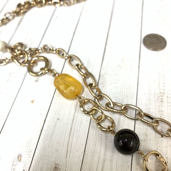 Double Strand Multi Chain Beaded Necklace - Picture 3 of 3